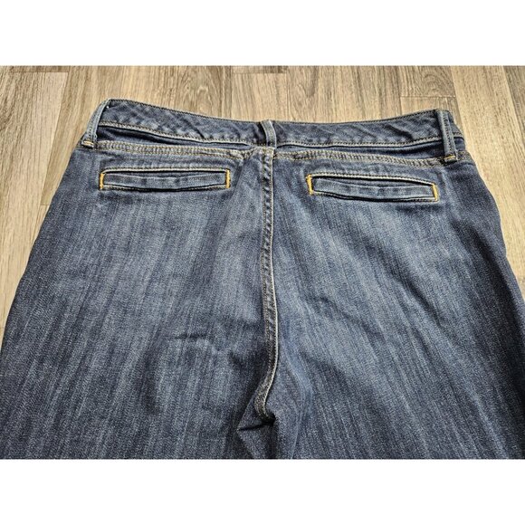 Eddie Bauer Jeans Womens 8 Curvy Trouser Denim Pants Wide Leg Specially Dyed - Picture 3 of 15